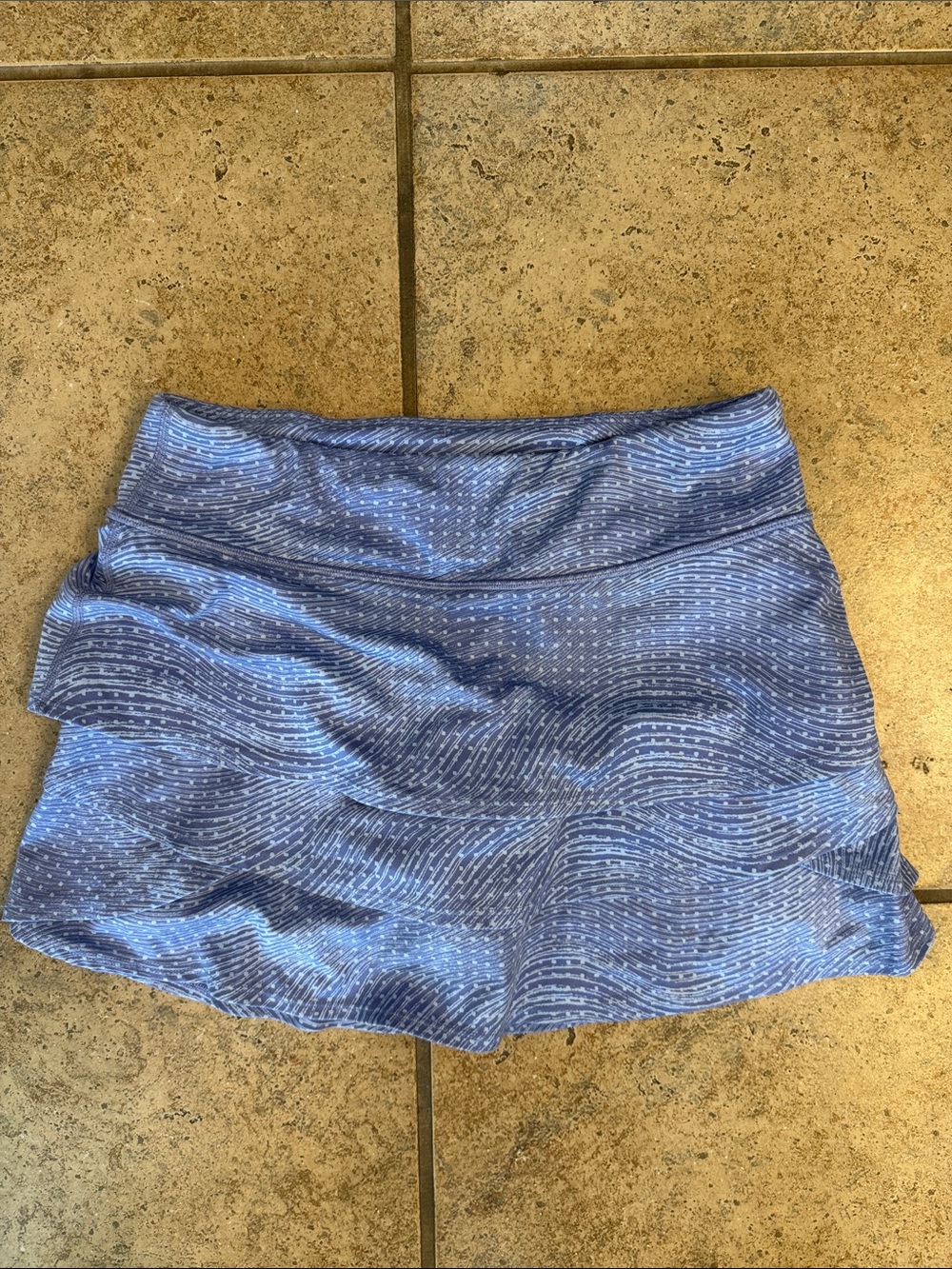 Athleta Light Blue Wave-Print Active Skort